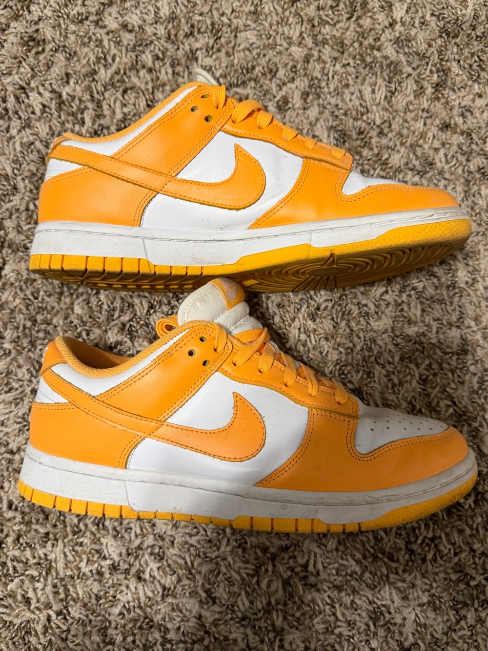 Nike Kids Dunk Low Sneakers in Orange and White